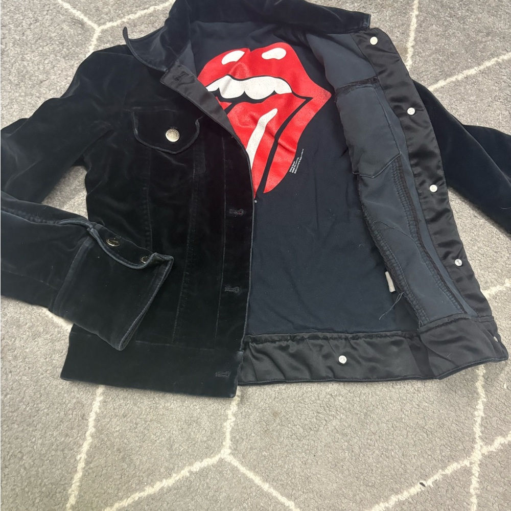 The Rolling Stones Black Velvet Jean Jacket - Picture 2 of 4